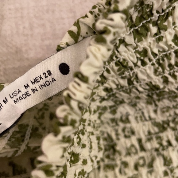 Zara woman printed skirt ruffled green white M - Picture 5 of 9